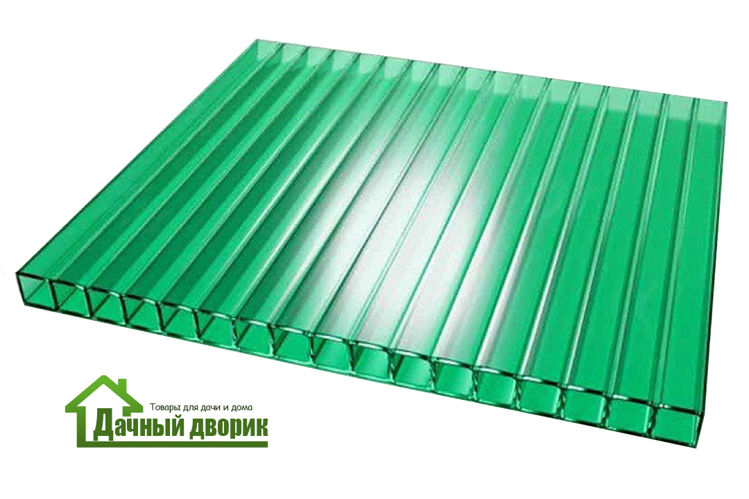 Сотовый поликарбонат 4мм зеленый (2,1*3м) недорого в Хабаровске