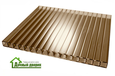Сотовый поликарбонат 4мм бронза (2,1*6м) недорого в Хабаровске